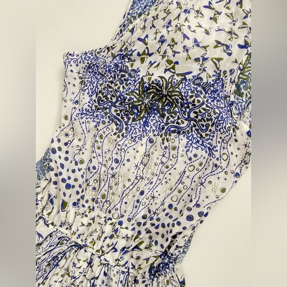 Poupette St. Barth Beline Printed Dress fringe ruffled mini small - Picture 10 of 15